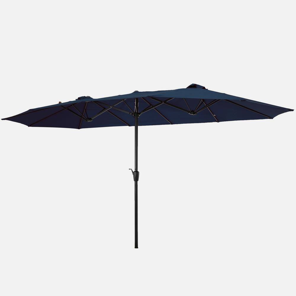 15 ft. x 9 ft. Large Double-Sided Rectangular Outdoor Twin Patio Market Umb