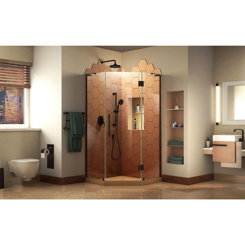 Prism Plus 40" Frameless Neo-Angle Black Shower Enclosure