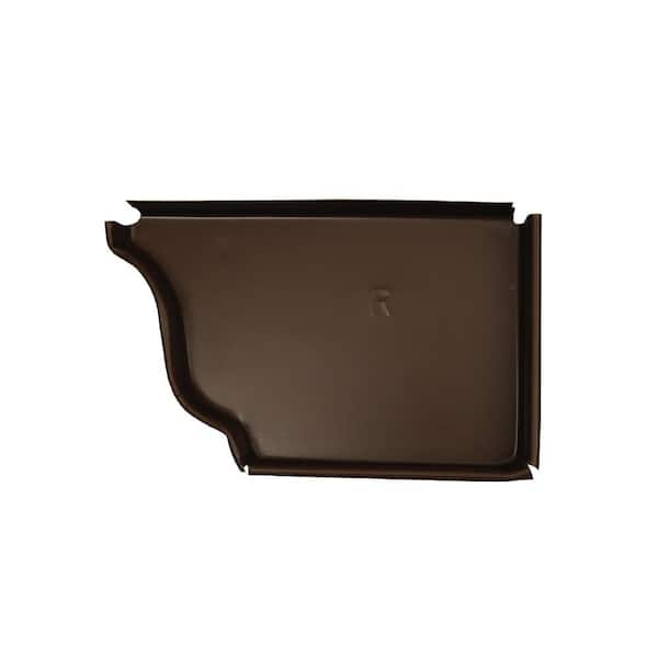 6 in. Alcoa Musket Brown Aluminum K-Style Right End Cap
