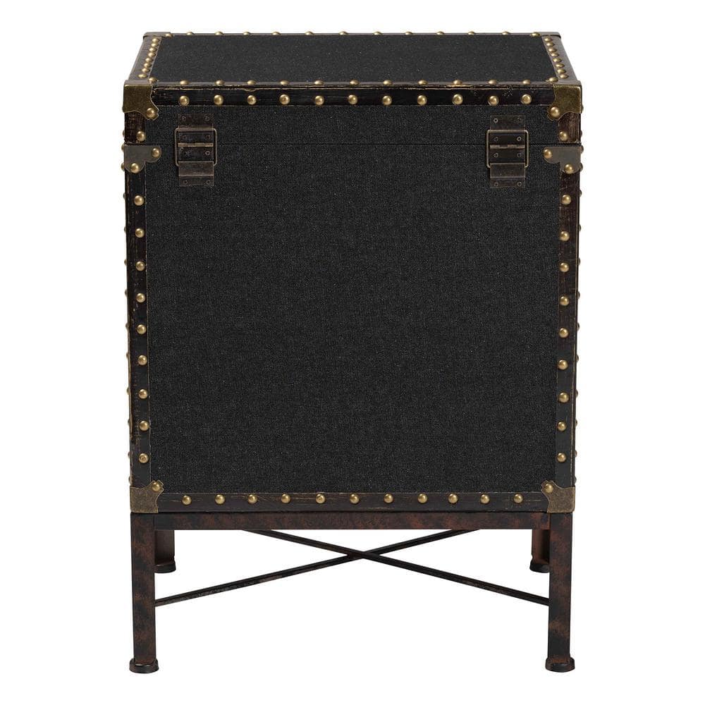Laura 18.5 in. Black Rectangle Canvas End Table - thumbnail 6