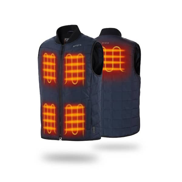 Men's XXX-Large Blue 7.38-Volt Lithium-Ion Dual Control Heated Vest with (1) 4.8Ah Battery