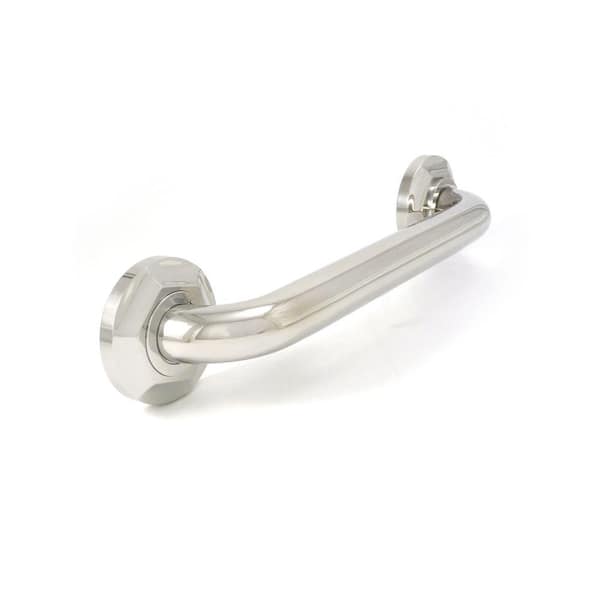 WingIts Platinum Designer Series 12 in. x 1.25 in. Grab Bar Hex in Polished Stainless Steel (15 in. Overall Length)