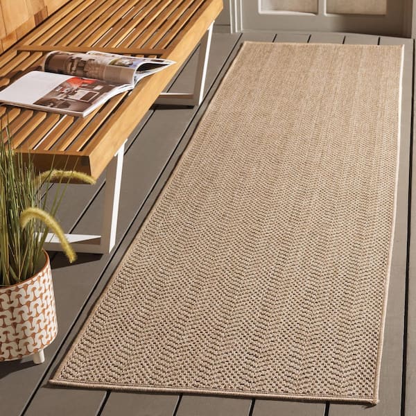 Sisal Performance 2 ft. x 8 ft. Natural Chevron Striped Runner Rug