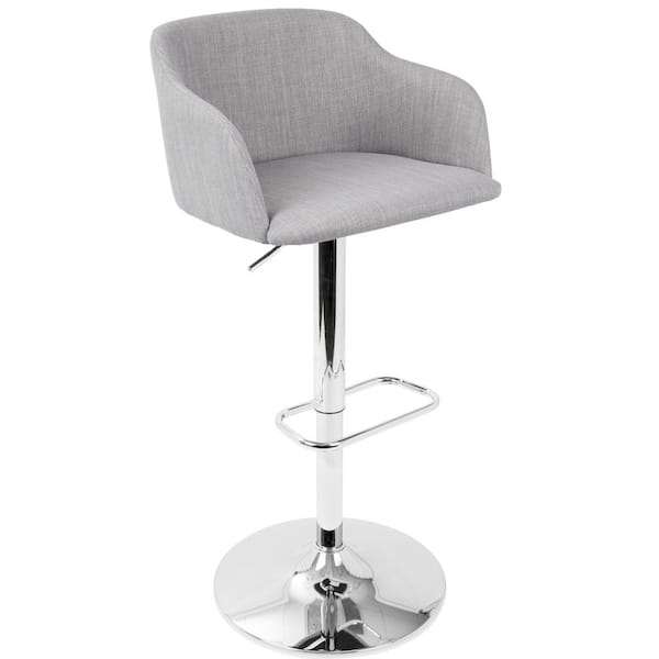 grey fabric adjustable bar stools