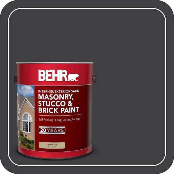 1 gal. #ECC-10-2 Jet Black Satin Interior/Exterior Masonry, Stucco and Brick Paint