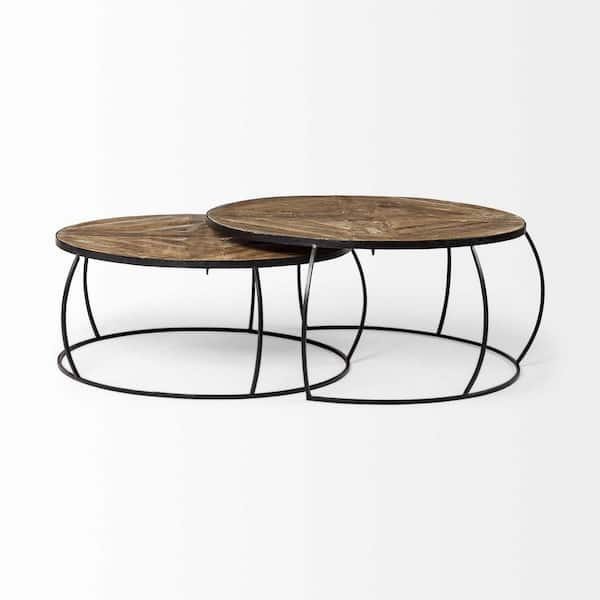 HomeRoots 41 in. Round Solid Manufactured Wood Coffee Table