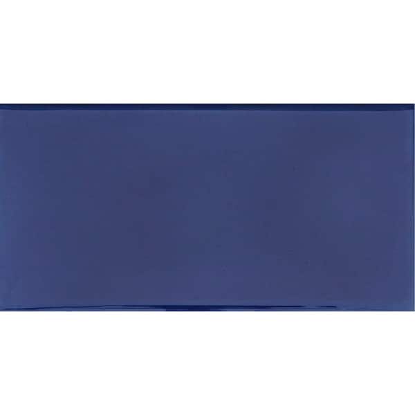 Solistone Hand-Painted Azul Blue 3 in. x 6 in. Glazed Ceramic Wall Tile (1.25 sq. ft. / case)