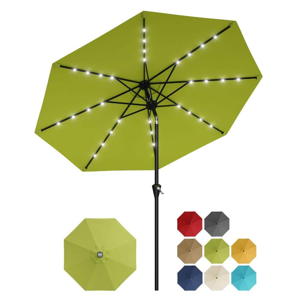 10ft.Green Solar Patio Umbrella with 32 LED Lights,8 Sturdy Ribs,Crank Lift & Push Button Tilt for Patio,Pool,Deck price history on PriceWatchPro