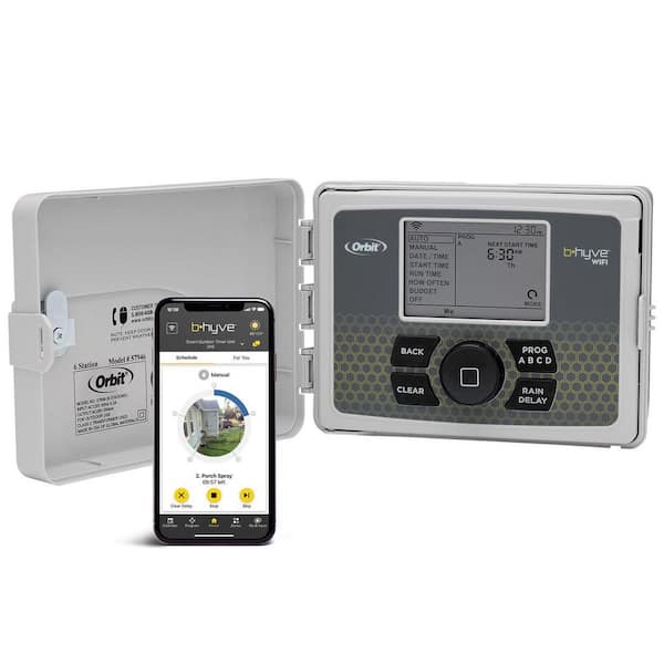 B-hyve 6-Zone Indoor/Outdoor Smart Sprinkler Controller, Works with Amazon Alexa