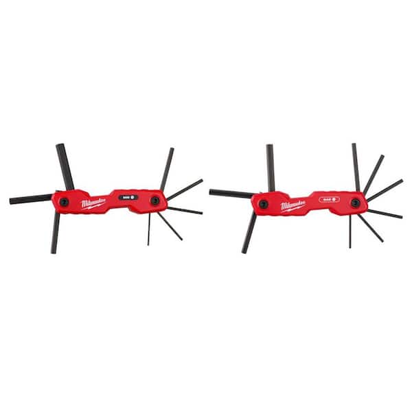 Milwaukee Folding Metric Hex Key Set with Folding SAE Hex Key Set (17-Piece)