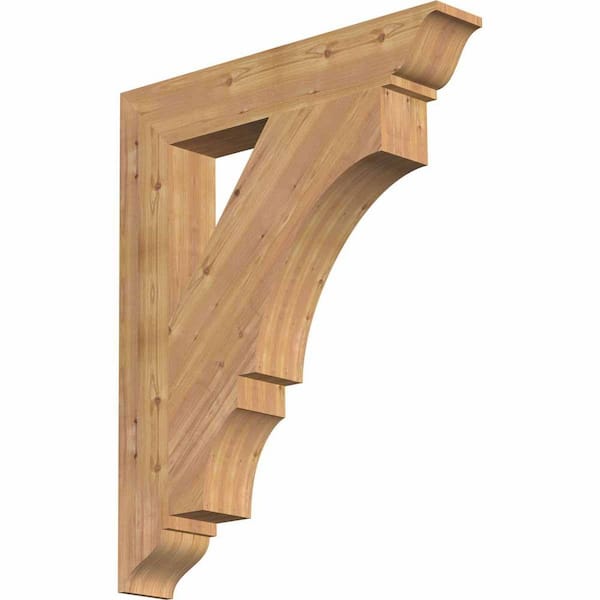 Ekena Millwork 5.5 in. x 42 in. x 34 in. Western Red Cedar Balboa Traditional Smooth Bracket