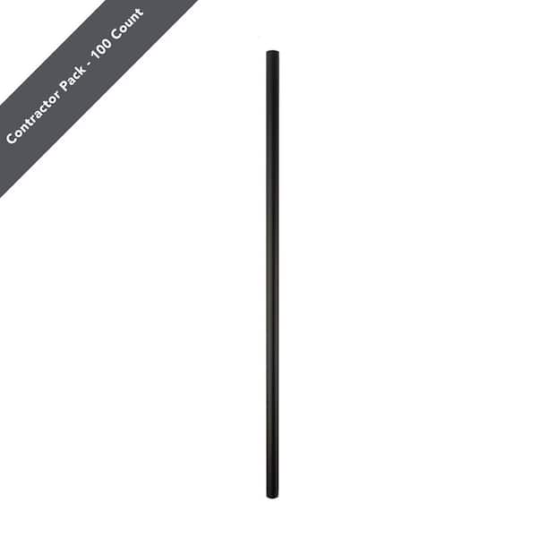 26 in. x .75 in. Textured Black Aluminum Round Classic Baluster (100-Pack)