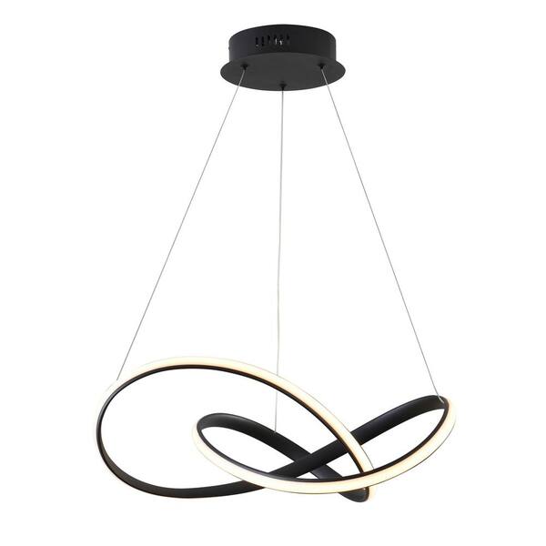 Unbranded 4-Light Integrated LED Matte Black Statement Chandelier