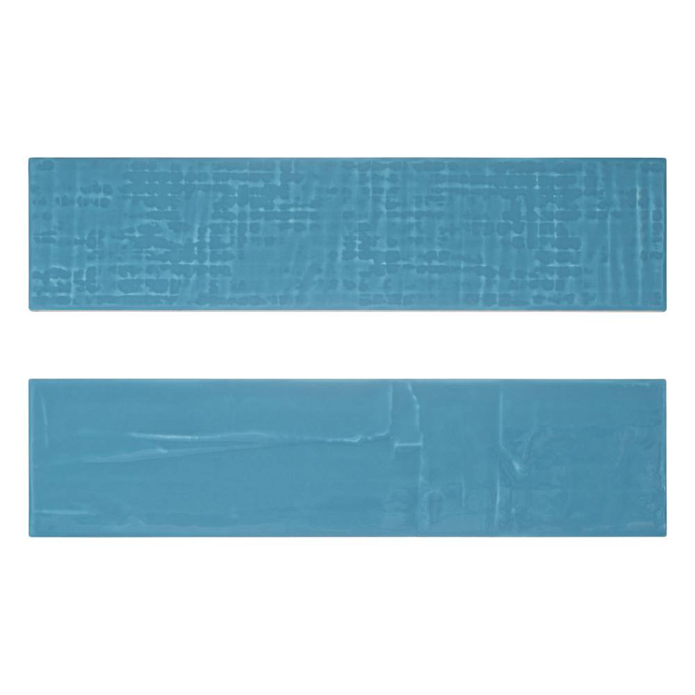 Perfecto Marvelli 4'' x 16'' Blue Glazed Ceramic Subway Tile