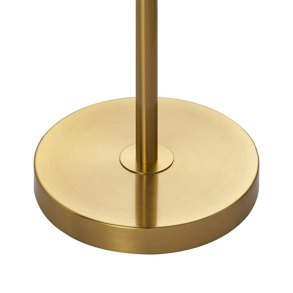 Antique Brass Adjustable Height Floor Lamp with White Shade