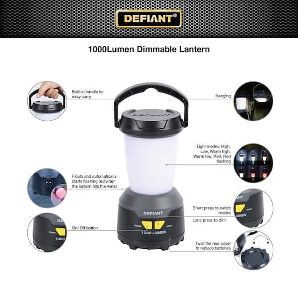Defiant 1000 Lumen Dimmable Weatherproof LED Lantern 90837