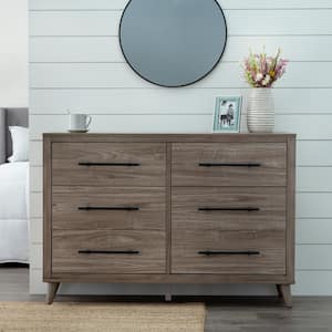 Emery 6-Drawer Wood Dresser (36 in. H x 55 in. W x 16 in. D)