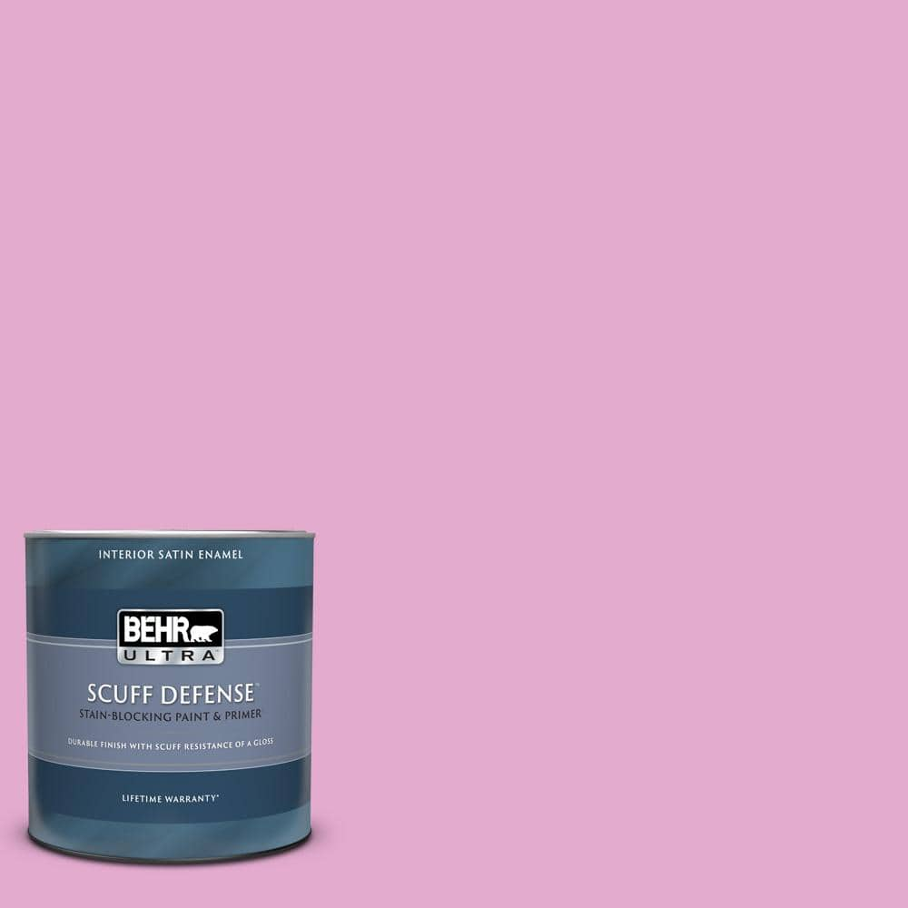 BEHR ULTRA 1 qt. #680A-3 Pink Bliss Extra Durable Satin Enamel Interior  Paint & Primer 775404 - The Home Depot