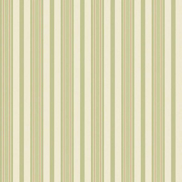 The Wallpaper Company 56 sq. ft. Green Pastel Stripe Wallpaper