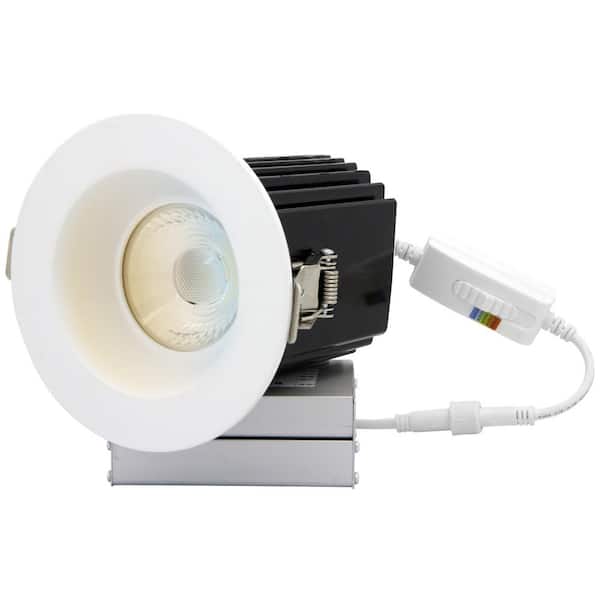 4 in. 27K, 30K, 35K, 40K, 50K New Construction Remodel 3 in. Lens 75-Watt Equivalent Regressed Downlight (1-Pack )