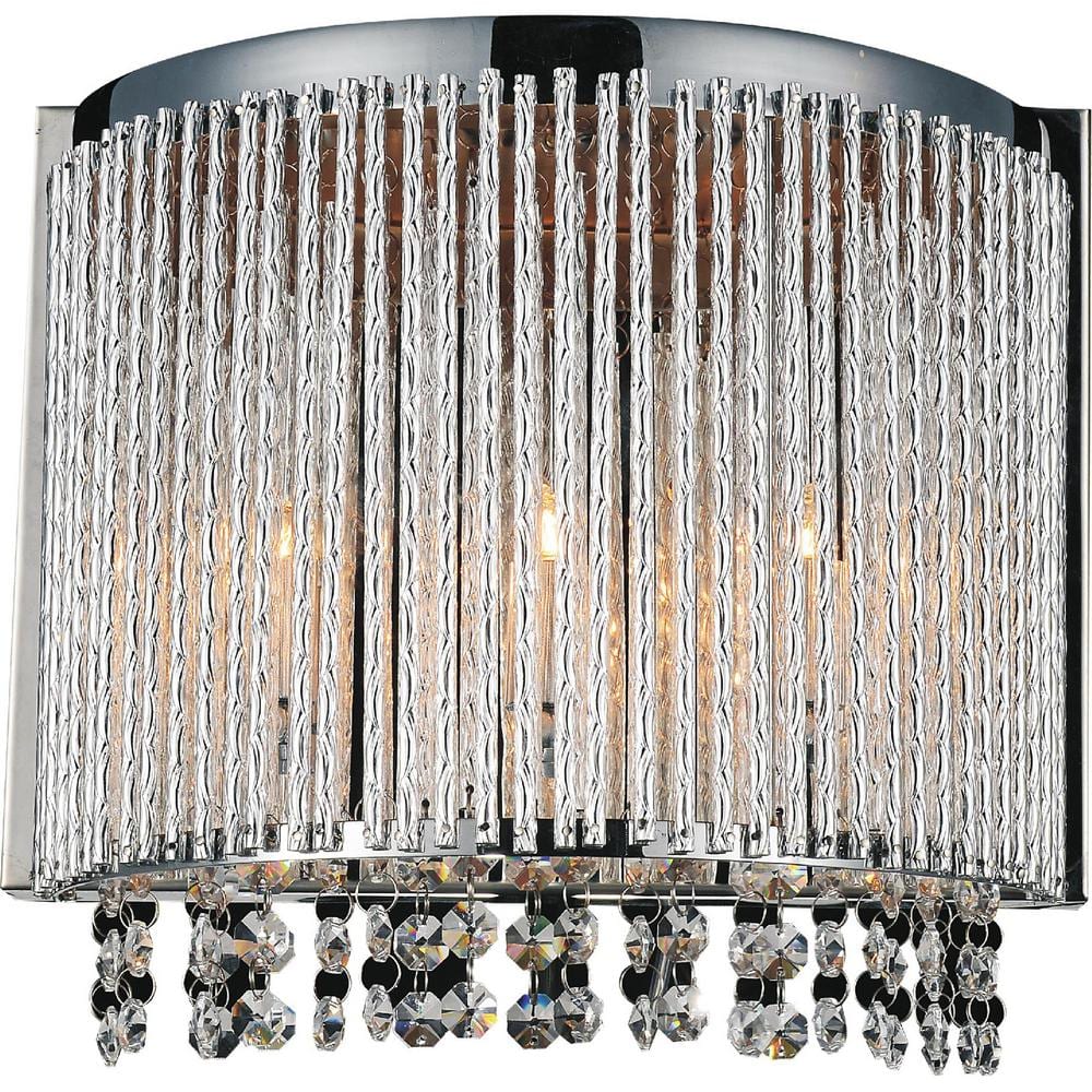Claire Dimmable Chrome 3-Light Wall Sconce, Energy Star