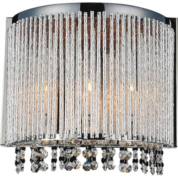 CWI Lighting Claire 3 Light Wall Sconce With Chrome Finish
