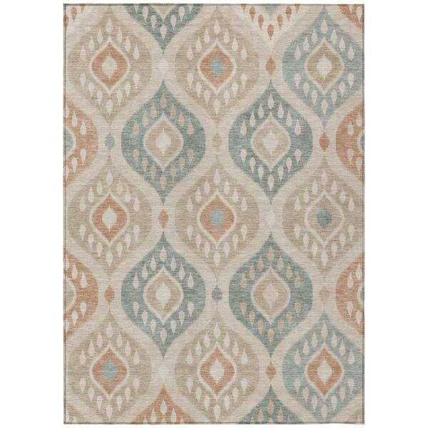 Chantille Machine Washable Indoor/Outdoor Abstract ACN3123 Linen 5 ft. x 7 ft. 6 in. Area Rug