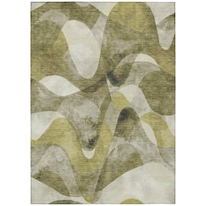 Chantille ACN536 Olive 5 ft. x 7 ft. 6 in. Machine Washable Indoor/Outdoor Geometric Area Rug