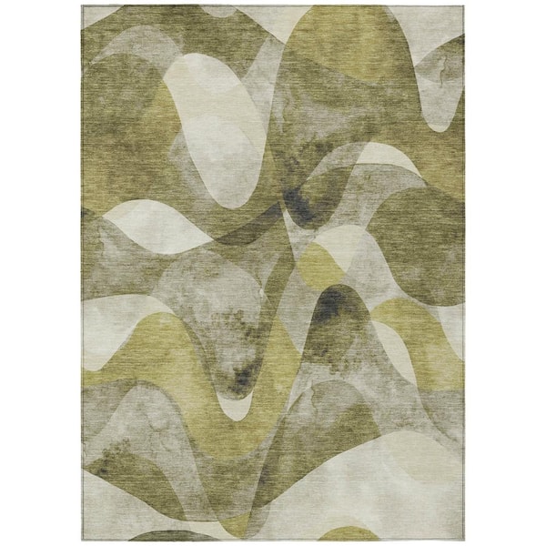 Addison Rugs Chantille ACN536 Olive 5 ft. x 7 ft. 6 in. Machine Washable Indoor/Outdoor Geometric Area Rug