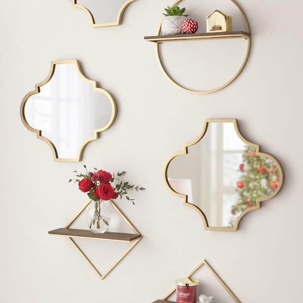 Stylewell Small Ornate Gold Classic, Gold Accent Mirror Set