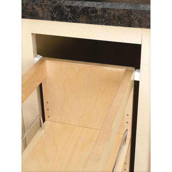 Rev-A-Shelf 8 Inch Width Kitchen Cabinet Base Pull-Out Organizer with  Stainless Steel Panel, Natural 444-BC-8SS