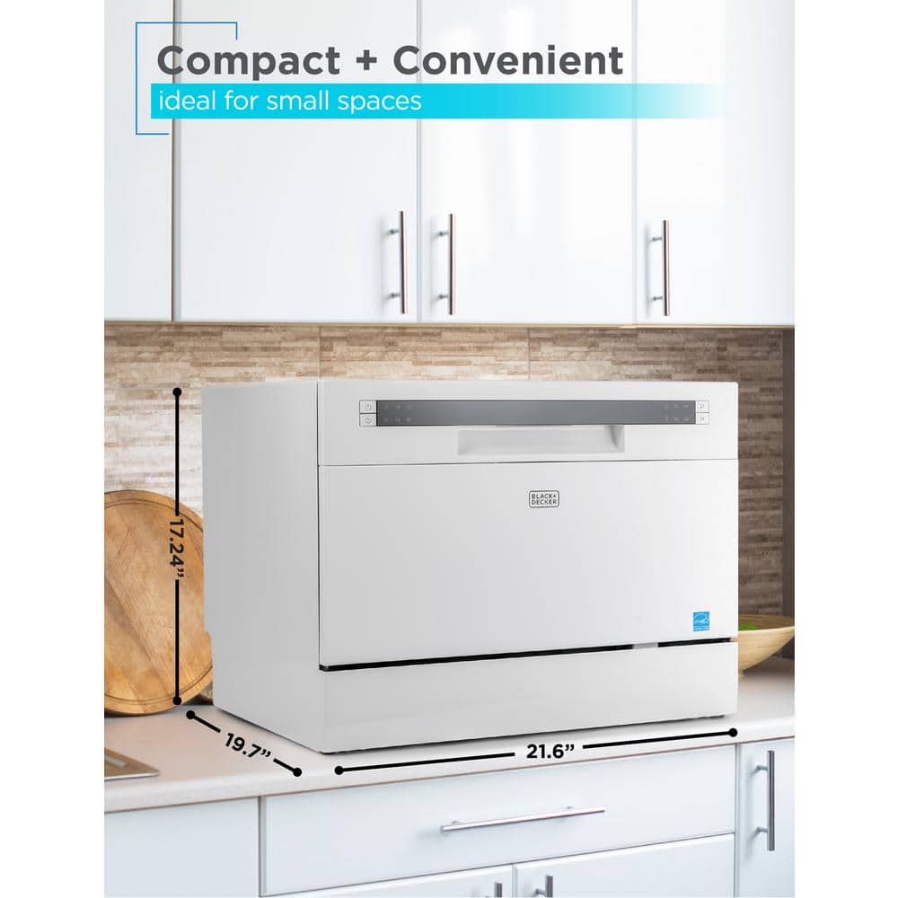 White Stainless Steel Portable Countertop Dishwasher for RV