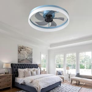 19.71 in. LED Indoor Blue Ceiling Fan with Remote