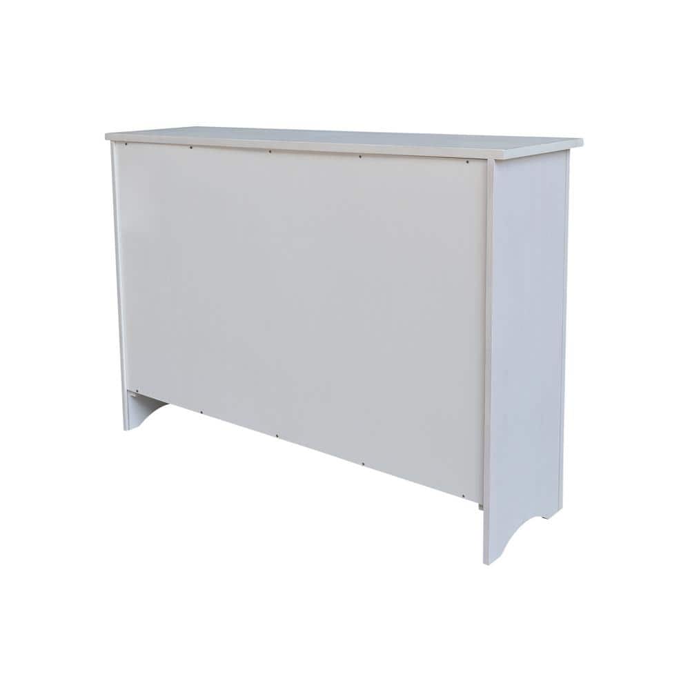 Chalk White Solid Wood Hall Storage Cabinet with Adjustable Shelves