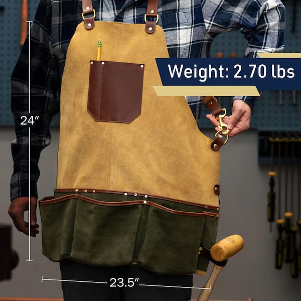 KINGS COUNTY TOOLS Suede and Leather Shop Apron GW15A02-57 - The
