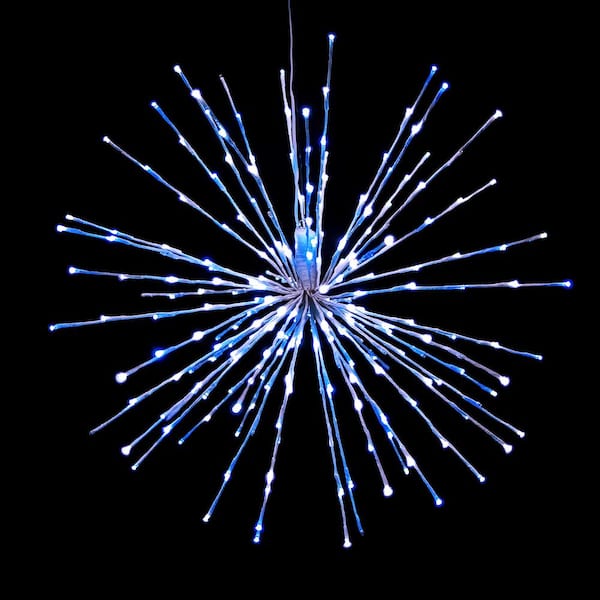 HOLIDYNAMICS HOLIDAY LIGHTING SOLUTIONS 32 in. Pure White/Blue LED Christmas Spritzer
