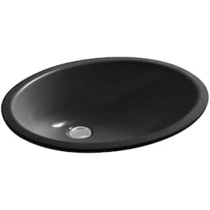 Caxton Undercounter Vitreous China Bathroom Sink with Overflow Drain in Black with Overflow Drain
