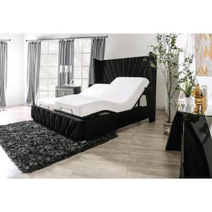 Serene Twin-XL Black Adjustable Bed Frame With Dual Massage