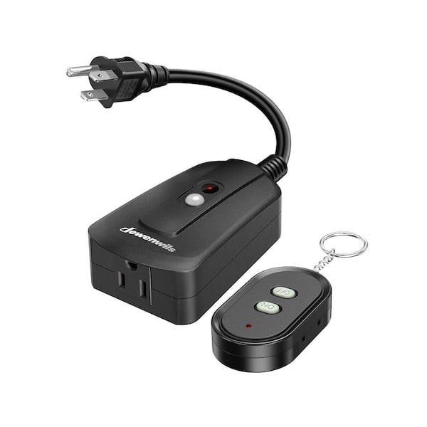 DEWENWILS Outdoor Wireless Remote Control Outlet with 6 in. Extension Cord for String Lights, 100 ft. Range.