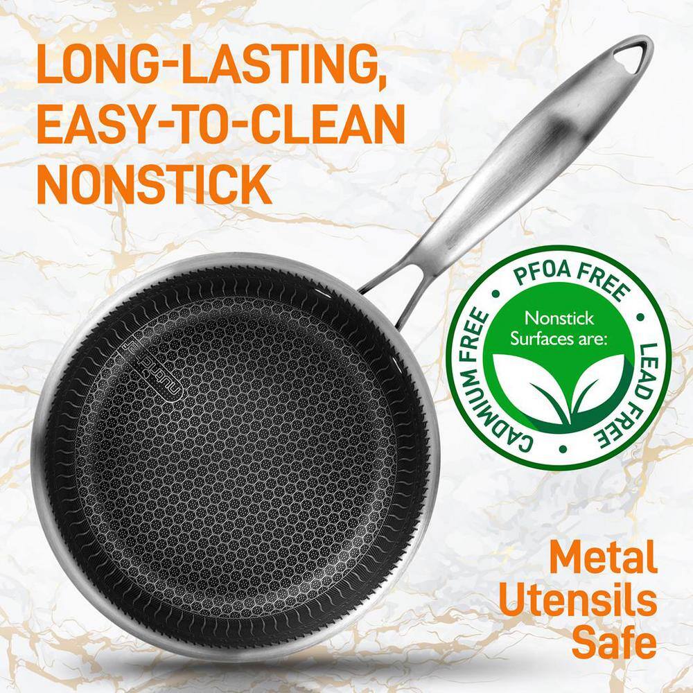 NutriChef 2 QT Stainless Steel Non-Stick Sauce Pot with Glass Lid