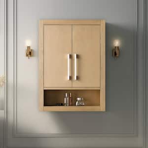 24 in. W x 8 in. D x 33 in. H Bathroom Storage Wall Cabinet in Natural Oak/BN
