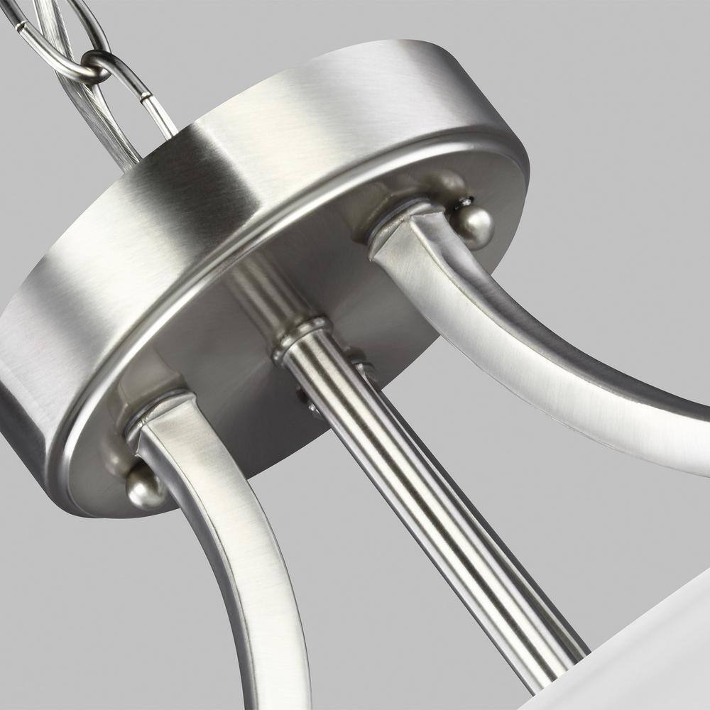 Geary Brushed Nickel 13" Transitional Bowl Pendant with Satin Etched Glass