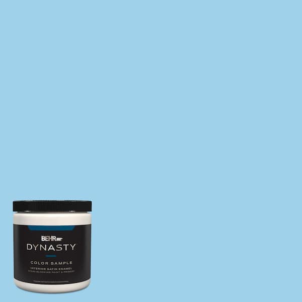 BEHR DYNASTY 8 oz. #P500-3 Spa Blue Satin Enamel Stain-Blocking Interior/Exterior Paint and Primer Sample