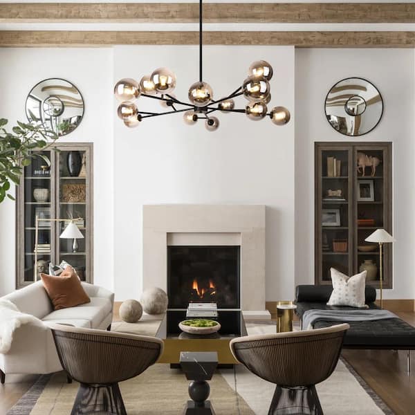 Sputnik Chandelier By Fireplace Kaisite 10 Light Sputnik Chandeliers