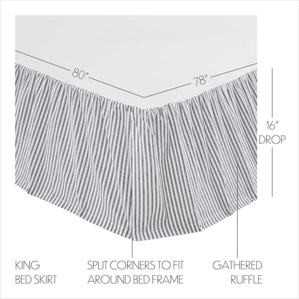 Black and white 2024 striped bed skirt king