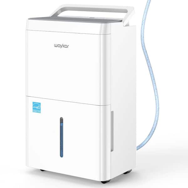 waykar 150pt. 7,000 Sq. Ft. Energy Star Dehumidifier with Bucket and Pump for Bedroom, Basement and Damp Rooms in White