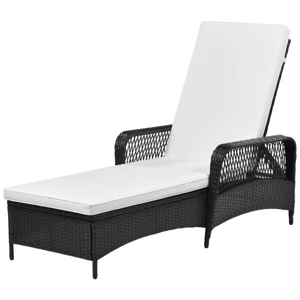 black wicker chaise lounge