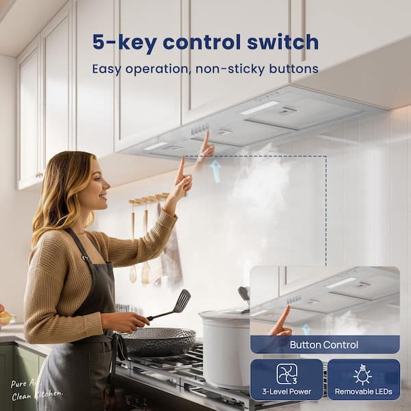 VIKIO 30 in. 500 CFM Ductless Convertible Insert Range Hood in