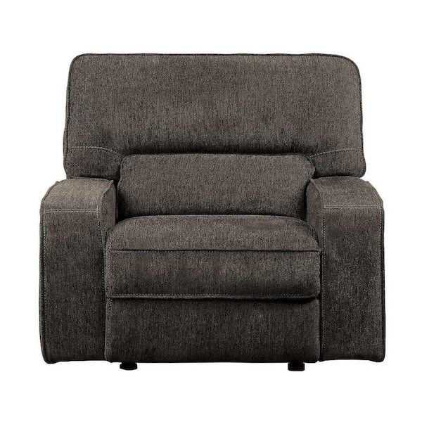 EVERGLADE HOME Amite 45 in. W Square Arm Chenille Straight Reclining Chair in Chocolate