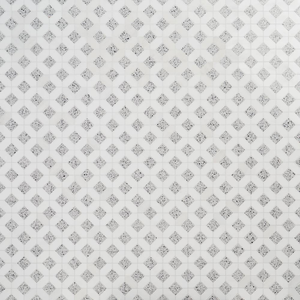 Truffle White 12x12 Marble and Terrazzo Mosaic Tile